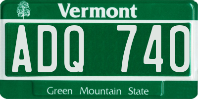 VT license plate ADQ740