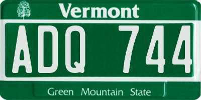 VT license plate ADQ744