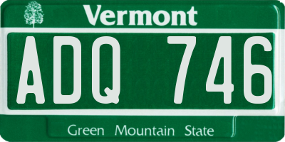 VT license plate ADQ746