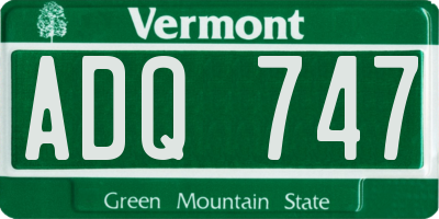 VT license plate ADQ747