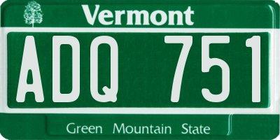 VT license plate ADQ751