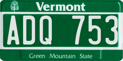 VT license plate ADQ753