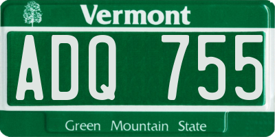 VT license plate ADQ755