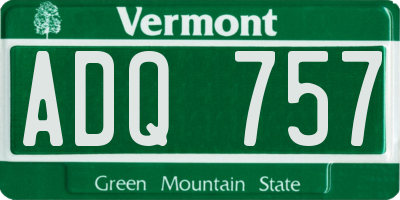VT license plate ADQ757