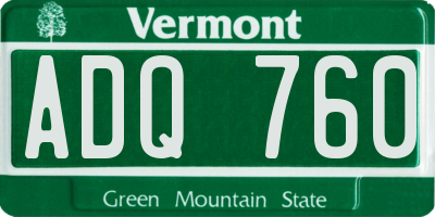 VT license plate ADQ760