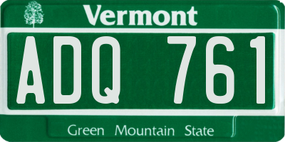 VT license plate ADQ761