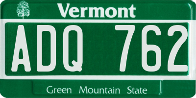 VT license plate ADQ762