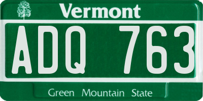 VT license plate ADQ763