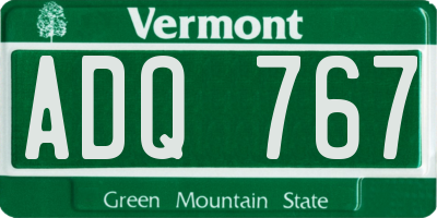 VT license plate ADQ767