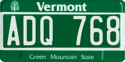VT license plate ADQ768