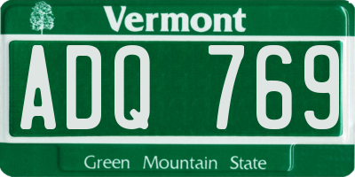VT license plate ADQ769