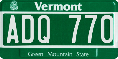 VT license plate ADQ770