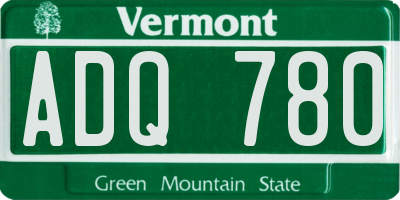 VT license plate ADQ780