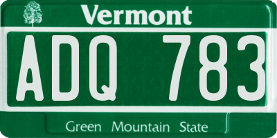 VT license plate ADQ783