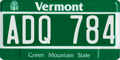 VT license plate ADQ784