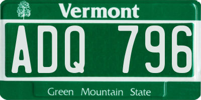 VT license plate ADQ796
