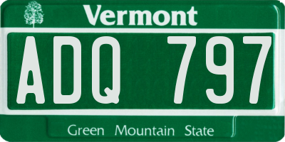 VT license plate ADQ797