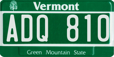 VT license plate ADQ810
