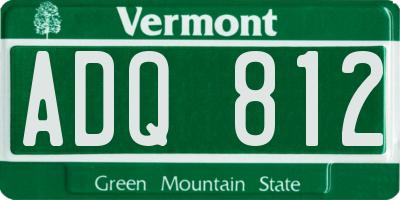 VT license plate ADQ812