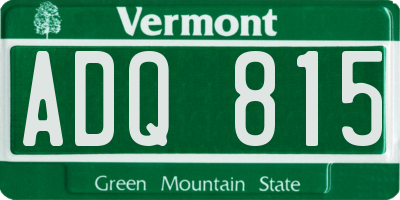 VT license plate ADQ815