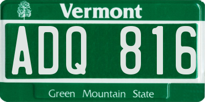 VT license plate ADQ816