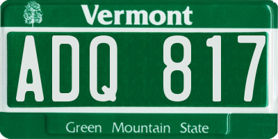 VT license plate ADQ817