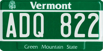 VT license plate ADQ822