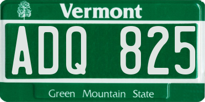 VT license plate ADQ825