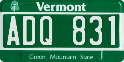VT license plate ADQ831