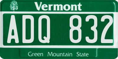 VT license plate ADQ832