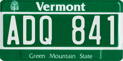 VT license plate ADQ841