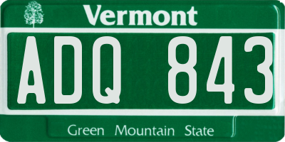 VT license plate ADQ843