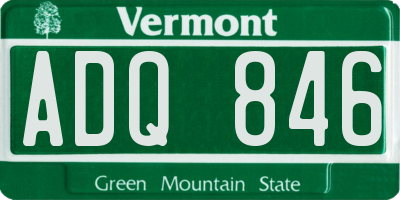 VT license plate ADQ846