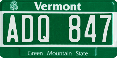 VT license plate ADQ847