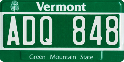 VT license plate ADQ848
