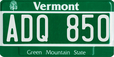 VT license plate ADQ850