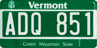 VT license plate ADQ851
