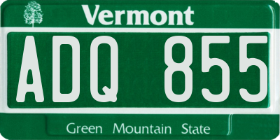 VT license plate ADQ855