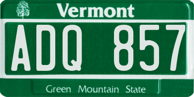 VT license plate ADQ857