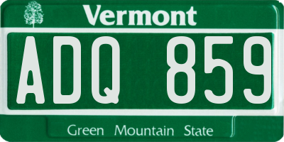 VT license plate ADQ859