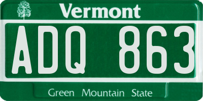 VT license plate ADQ863
