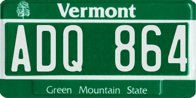 VT license plate ADQ864