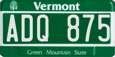 VT license plate ADQ875