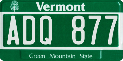 VT license plate ADQ877