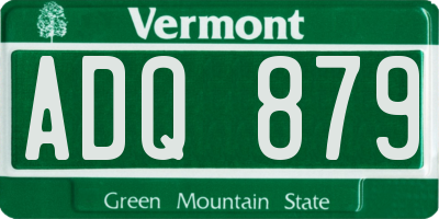 VT license plate ADQ879