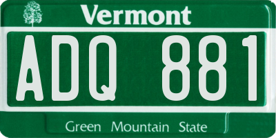 VT license plate ADQ881