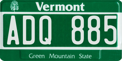 VT license plate ADQ885