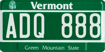 VT license plate ADQ888