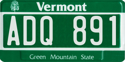 VT license plate ADQ891