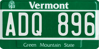 VT license plate ADQ896